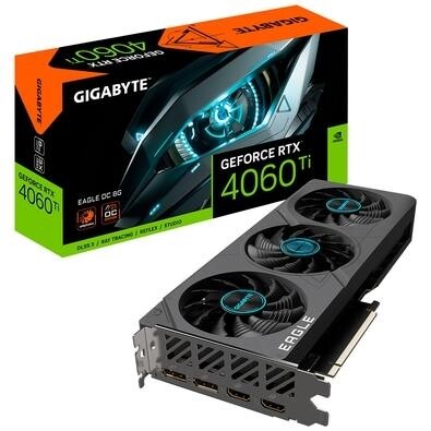 Placa de Vídeo Gigabyte NVIDIA GeForce RTX 4060 Ti Eagle OC 8 GB GDDR6 DLSS Ray Tracing - GV-N406TEAGLE OC-8GD G10