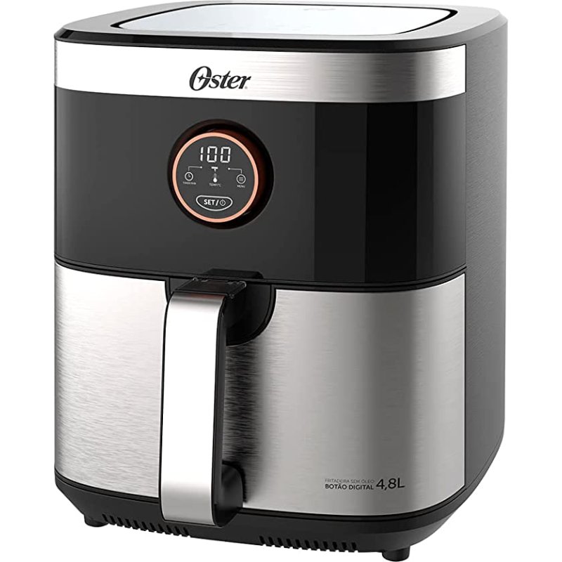 Fritadeira Airfryer Oster Ofrt660 4,8l 1500w 127v Preto E Cinza
