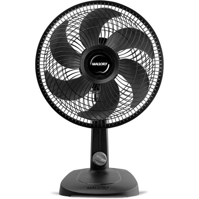 Ventilador de Mesa Mallory Turbo Compact 30 cm Silencioso Hélice de 6 pás Grade Especial em Sistema TS Máxima Vazão