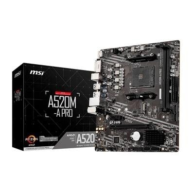 Placa-Mãe MSI A520M-A PRO AMD AM4 MATX DDR4