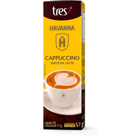 3 Corações Cápsula De Cappuccino Doce De Leite Havanna TRES - 10 unidades