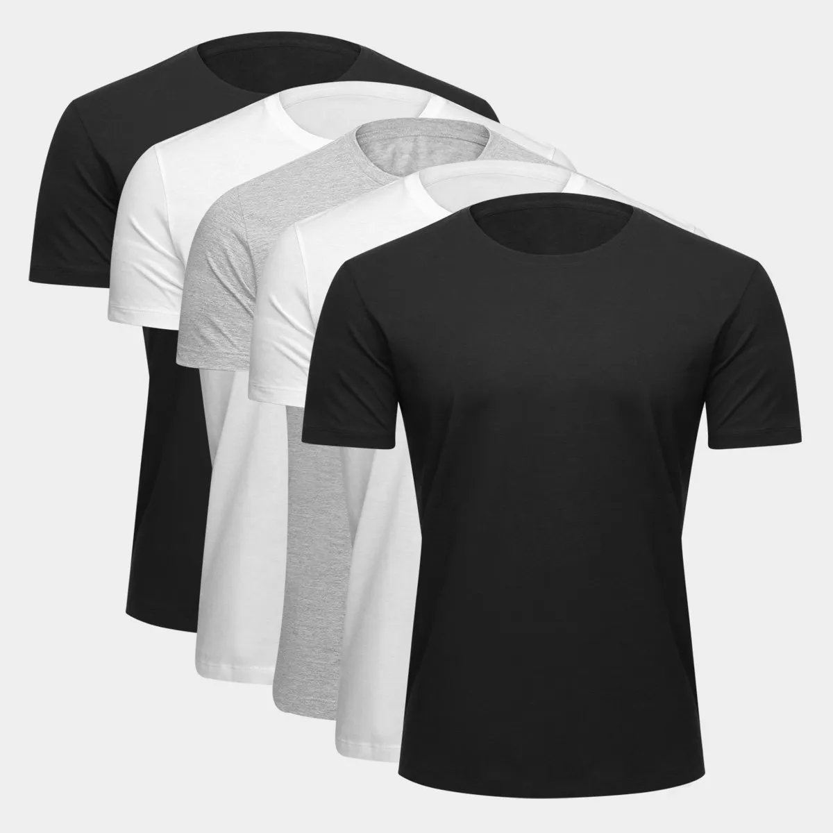 Kit Camiseta Básica Masculina c/ 5 Peças