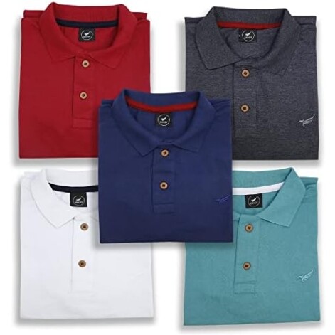 Kit 5 Camisa Polo Envoy Tecido Piquet Básica Masculina