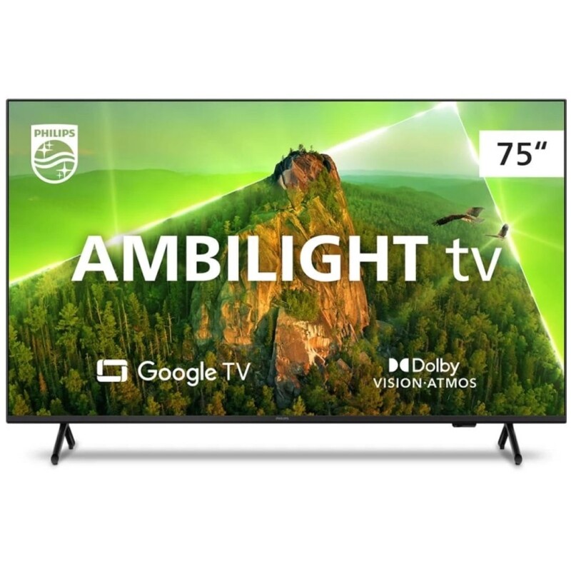 Smart TV Philips 75" Ambilight UHD 4K LED Google TV - 75PUG7908/78