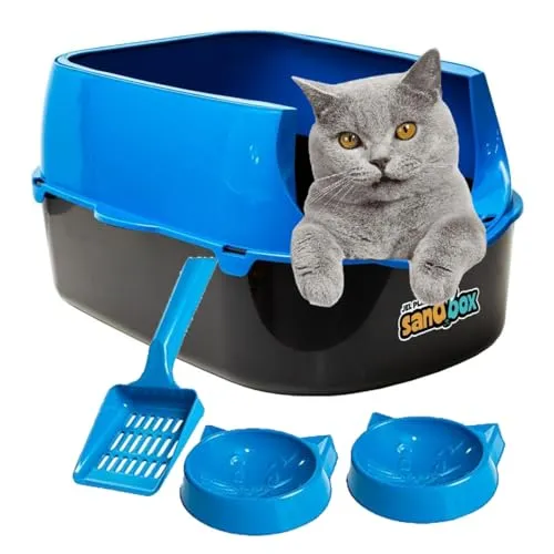 JEL PLAST Caixa De Areia Bandeja Furba Desmontável P/Gatos (Azul)