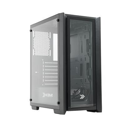 Gabinete Gamer KBM! GAMING GN100 Mid Tower ATX Lateral e Frontal em Vidro Preto - KGGN100PT