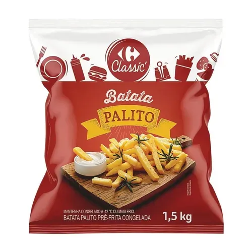 (Regional/ Levando 2) Batata Frita Congelada Carrefour Classic 1,5 kg