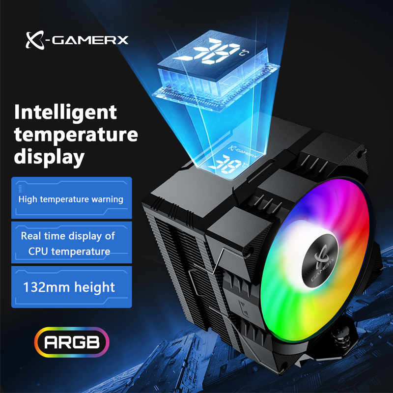 (Moedas) AirCooler Z-1300 ARGB com Display Para Intel e AMD