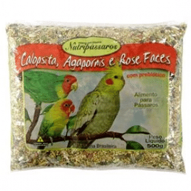 Mistura para Calopsita, Agapornis e Rose Faces Nutripássaros 500g
