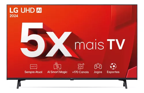 Smart TV 4K 43" LG UHD 43UT8000 Processador α5 Ger7 AI Alexa/Chromecast