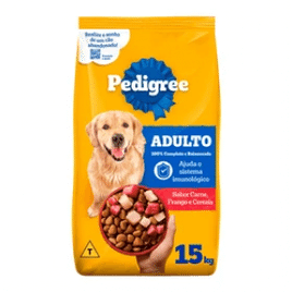 Ração Pedigree Cães Adultos Raças Médias e Grandes Carne, Frango e Cereais 15kg