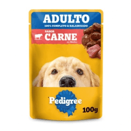 Ração Úmida Pedigree Sachê Cães Adultos Carne ao Molho 100g