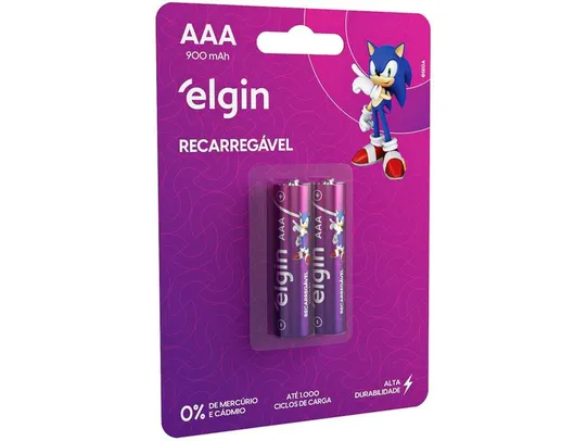 Pilha Recarregável AAA - Elgin 1,2V 900mAh