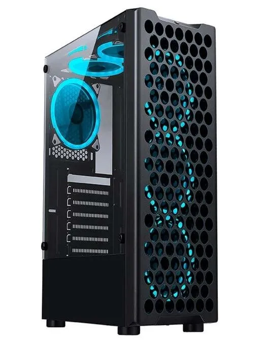 Gabinete Gamer Rise Mode X5 Glass, RGB, Lateral em Vidro Fumê, Preto - RM-X5-05-FB