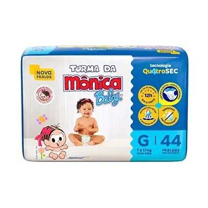 [R$ 31,50 REC & 10+ unid] Fralda Turma da Mônica Baby Mega G 44 Unidades