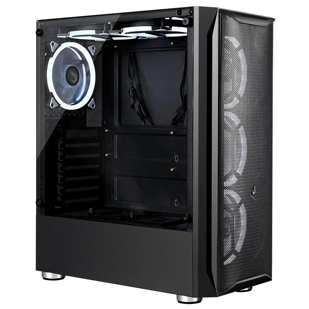 Gabinete Gamer Rise Mode Z3 Glass, Lateral em Vidro Fumê, Preto - RM-Z03-03-FB