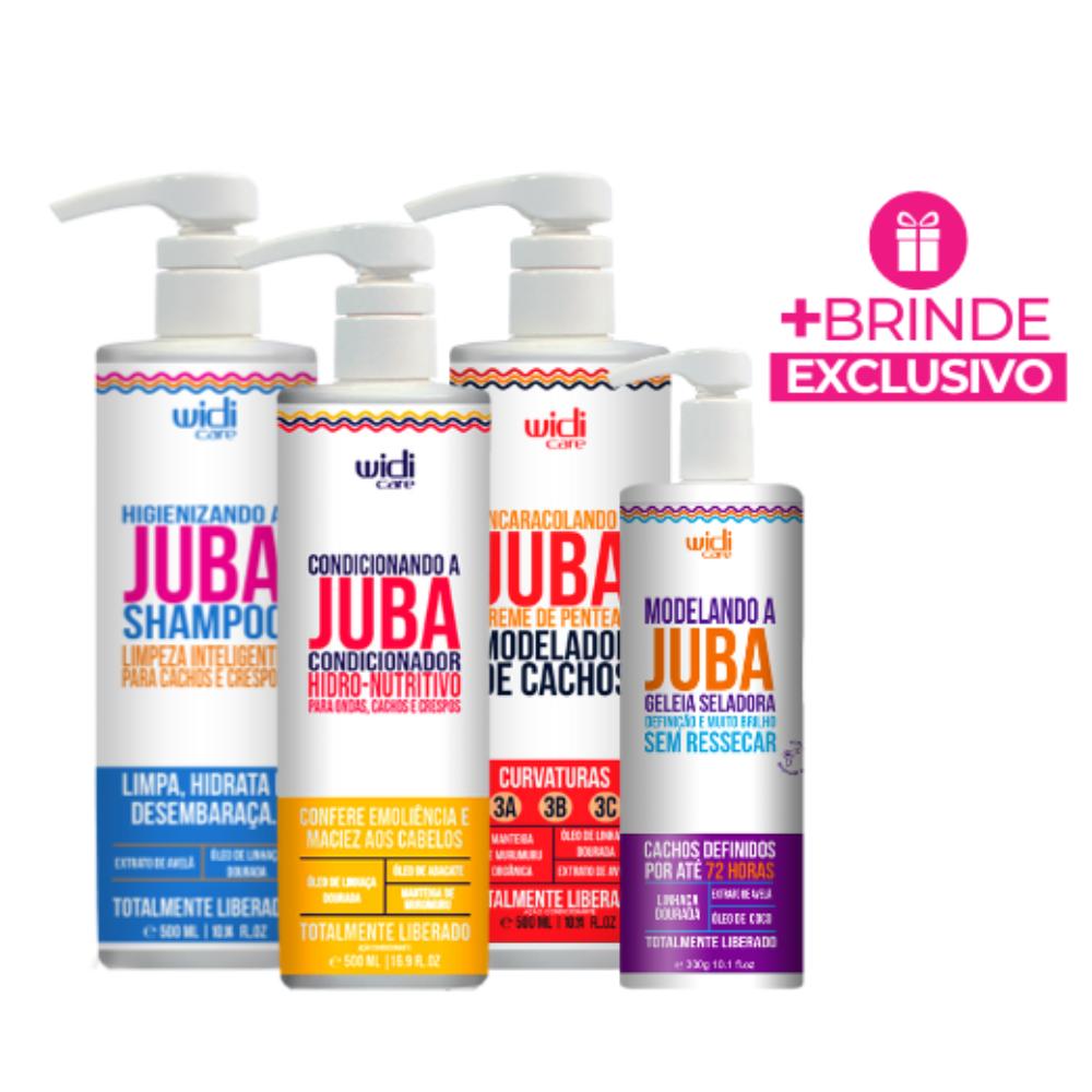 Widi Kit Juba Shampoo 500ml + Cond500ml + Encaracolando 500ml + Geleia Seladora + Mimo Mascara hidro nutritiva 100g