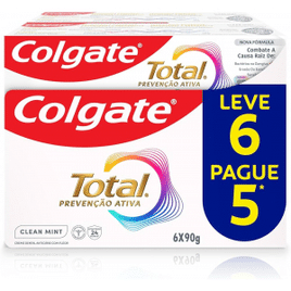 Creme Dental Colgate Total Clean Mint 90g - 6 Unidades