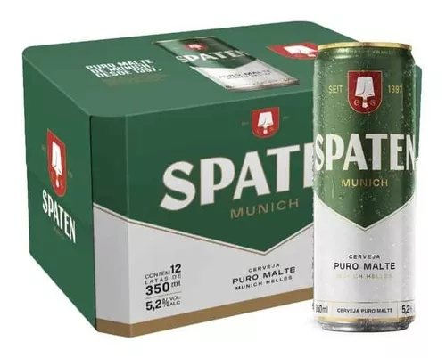 Cerveja Munich Helles Puro Malte Spaten Lata 350ml - 12 Unidades