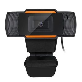 Webcam BrazilPC V5 HD 1280x720P C/ Microfone USB - Preto/Laranja