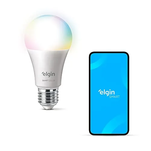 [ 10+ 22,69] Lâmpada Inteligente Smart Color 10W Elgin RGB Wifi Compatível com Alexa e Google Home