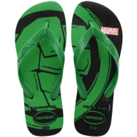 Chinelo Havaianas Top Marvel Logomania Hulk Verde Pátria