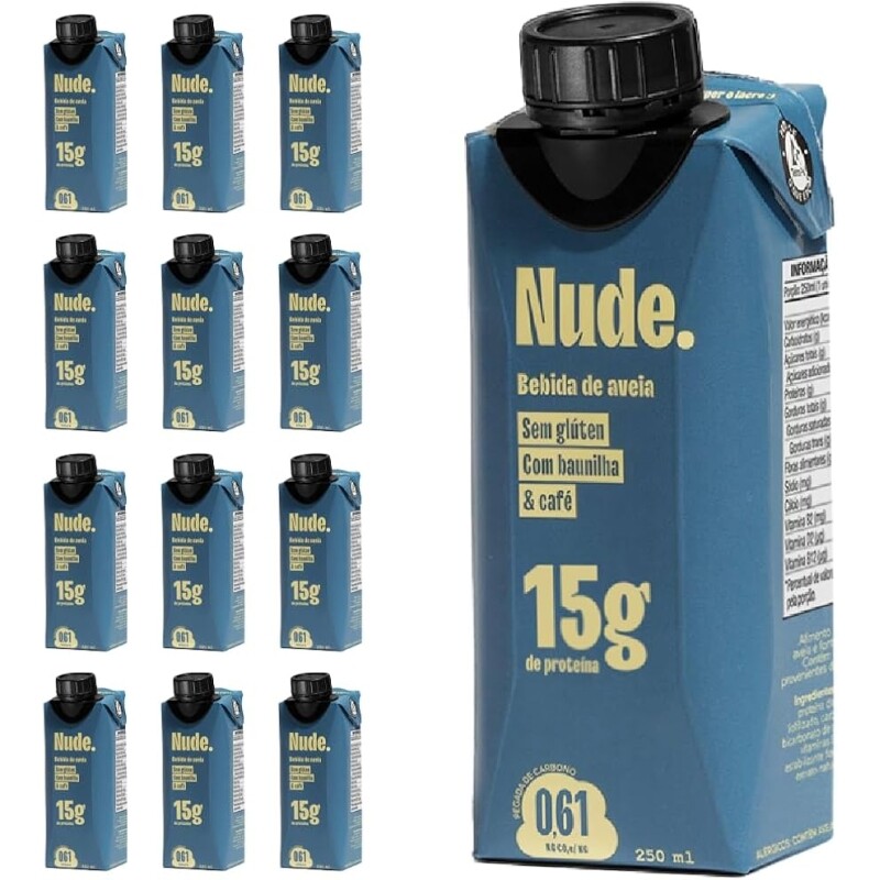 Pack Nude Bebida Proteica de Aveia com Baunilha E Café 250ml - 12 Unidades