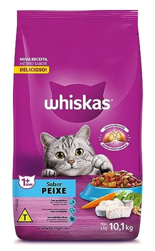 Recorrência whiskas Ração Whiskas Peixe Para Gatos Adultos 10.1 Kg
