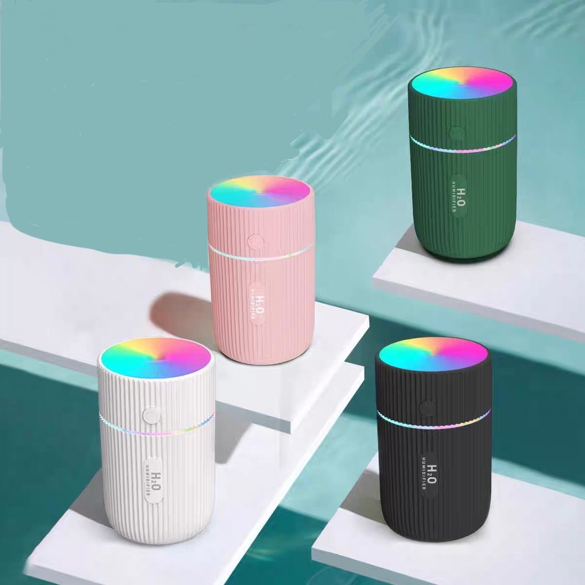 [R$13,44 BR/Moedas] Umidificador de ar 220ml, Ultrassônico, Difusor De Óleo Essencial Mini USB Cool Mist Maker Aromaterapia com luz colorida