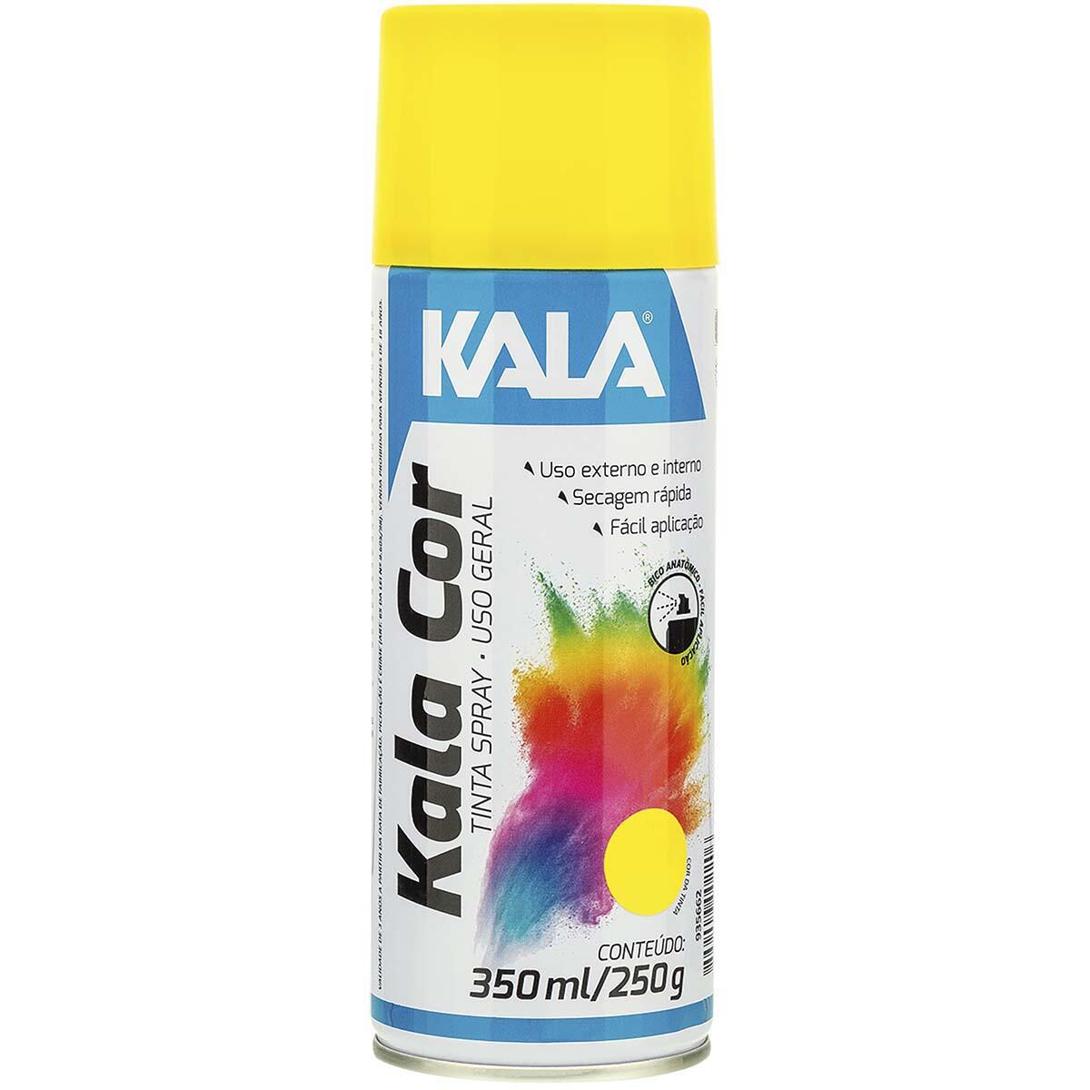 Tinta Spray Uso Geral Kala Amarelo 350Ml