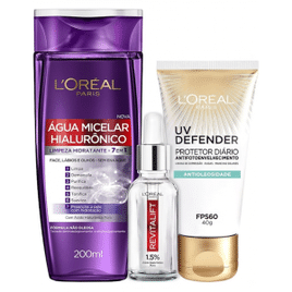 Kit L'Oréal Paris: Água Micelar + Sérum + UV Defender