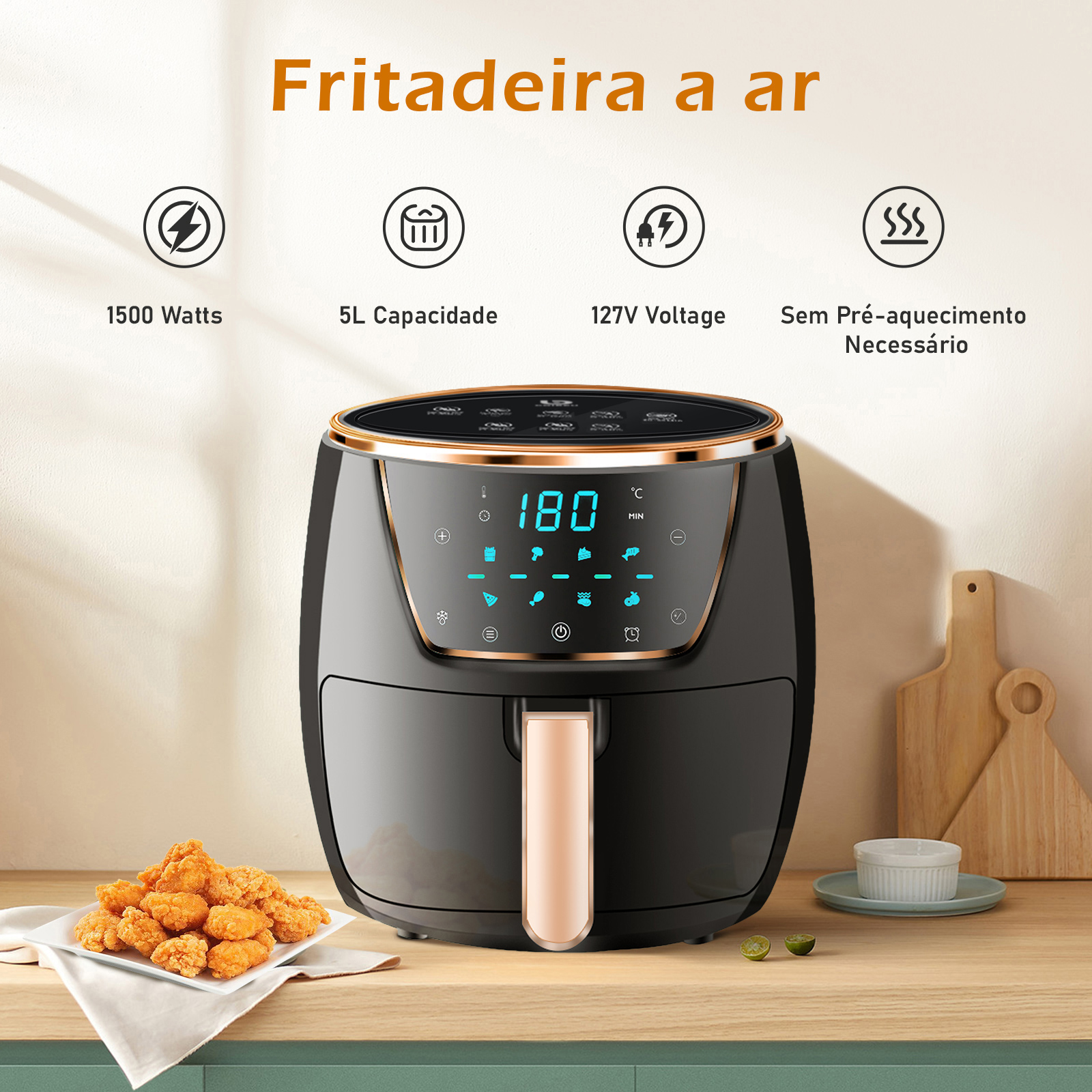 Fritadeira sem Óleo Air Fryer 7L 1500W Coibeu - WKK-003Y