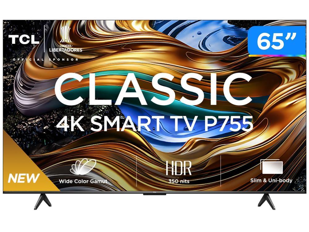 [R$ 2.646 MOEDAS] Smart TV 65 4K UHD TCL 65P755 com Processador AIPQ, Google TV, Wi-Fi, Bluetooth, Google Assistente, Dolby Vision e Atmos