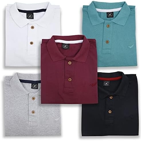 Kit 5 Camisa Polo Envoy Tecido Piquet Básica Masculina