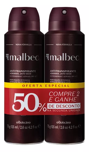 Boticário Kit Desodorante Antitranspirante Malbec (2 Unidade