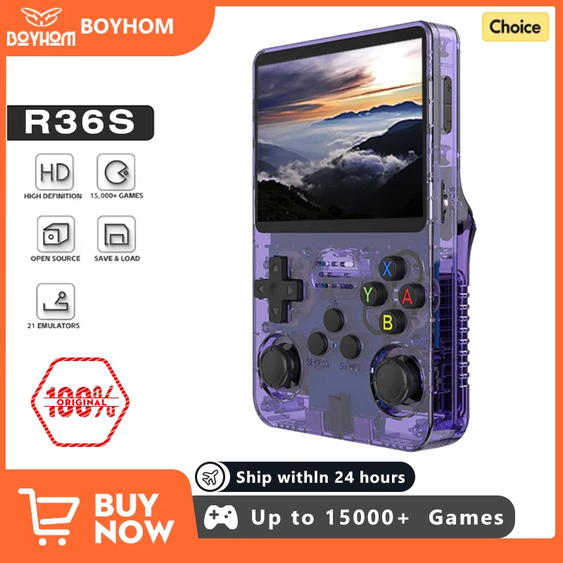 [Taxa Inclusa/GPAY] Console de Jogos Portátil R36S Tela IPS 3,5 " Com 21 Emuladores #Aliexpress🇨🇳