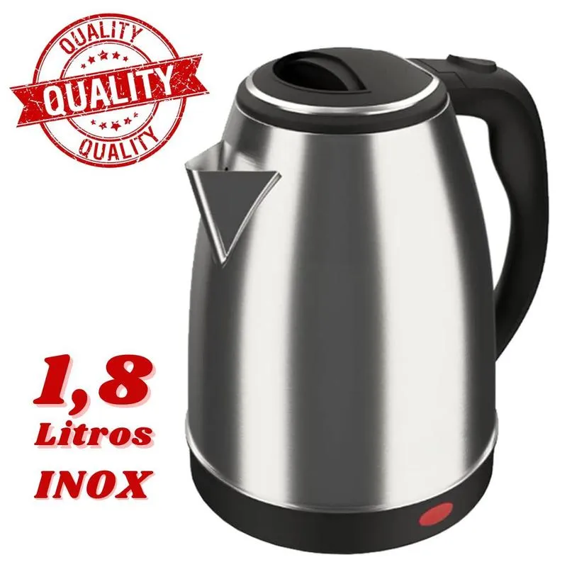 Jarra Bule Elétrico em Inox Chaleira de 1,8 Litros para Sua Cozinha - 110v