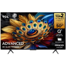 Smart TV TCL 50'' QLED UHD 4K Google TV Dolby Vision Atmos Chumbo 50C655