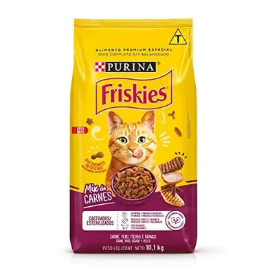 [REC]Purina Friskies Ração Gatos Castrados Friskies Mix De Carne 10 1Kg