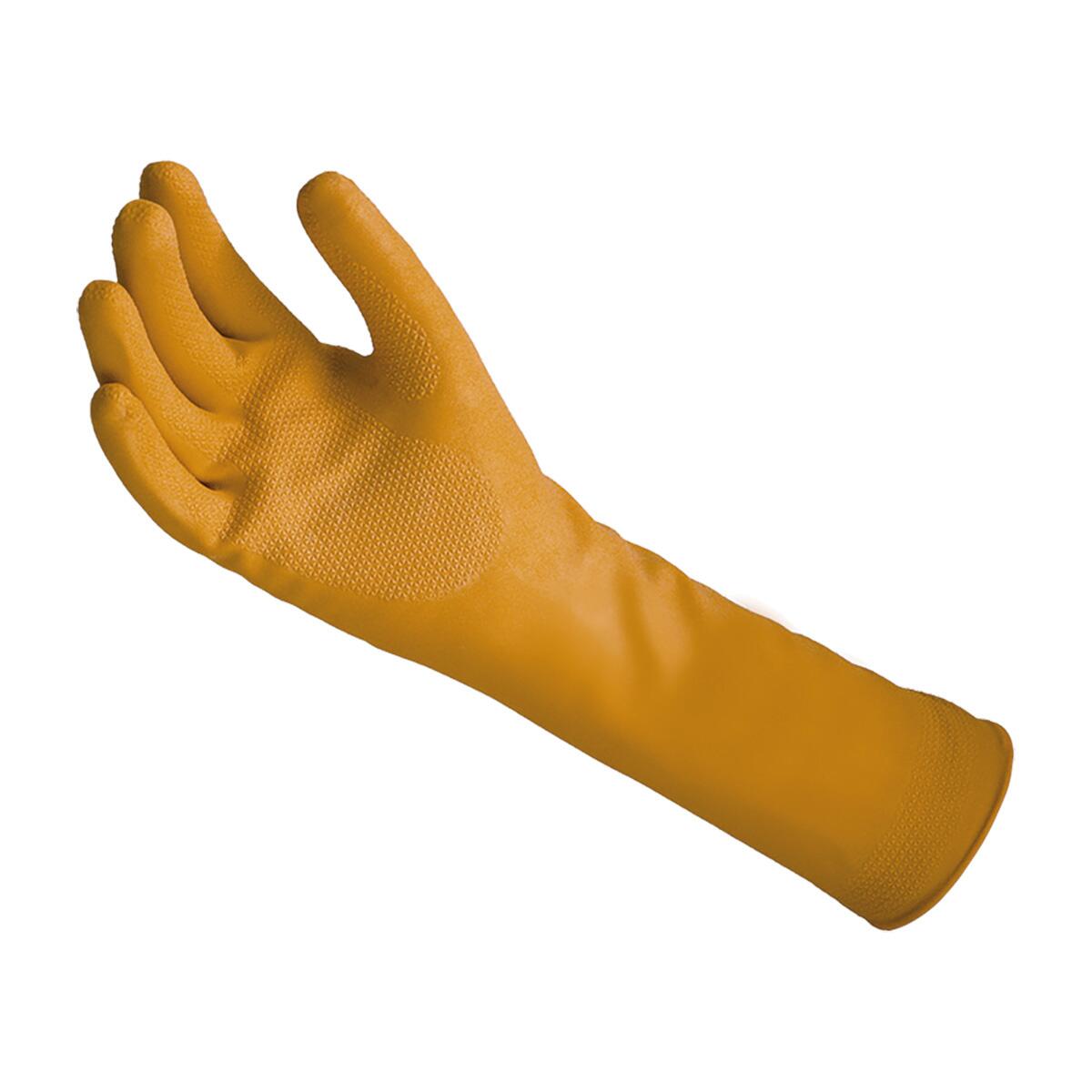 Luva Látex Forrada Mucambo Amarelo Grande