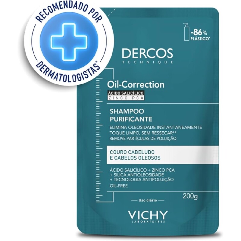 Vichy Dercos Refil Shampoo Oil Correction 200G