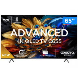 Smart TV 65" 4K UHD QLED TCL Wi-Fi Bluetooth 3 HDMI 1 USB - 65C655