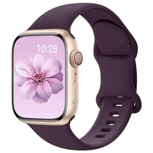 Pulseiras esportivas de silicone compatível com Apple Watch séries 9, 8, 7, 6, 5, 4, 3, 2 e 1 de 40 mm, 38 mm, 41 mm, 44 mm, 45 mm, 42 mm e 49 mm