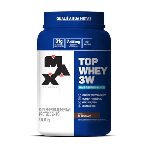 Max Titanium Top Whey 3W Mais Performance 900G Chocolate -