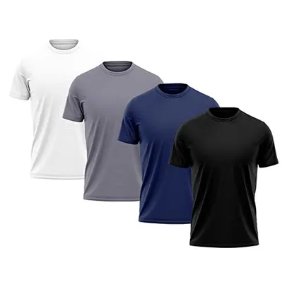 Kit 4 Camisetas Masculina Dry Fit Proteção Solar UV Térmica Academia Treino Caminhada Esporte Camisa Praia Blusa, Tamanho G