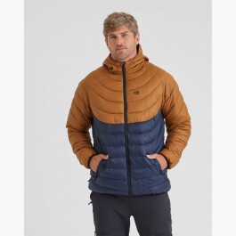 Jaqueta Puffer Fur Seal - Ocre e Azul Marinho