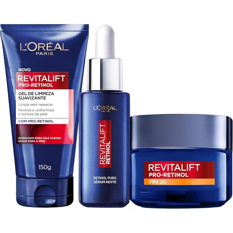 Kit Revitalift Pro Retinol: Gel De Limpeza Sérum E Creme - L'Oréal Paris