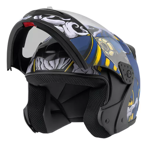 (Cupom) Capacete Robocop Escamoteável Fechado Mixs Gladiator Anubis