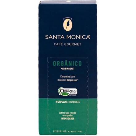 Cápsulas de Café Gourmet Orgânico Medium Roast 10 Cápsulas - Santa Monica