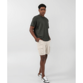 Bermuda Sarja Masculina Cargo - Bege Claro